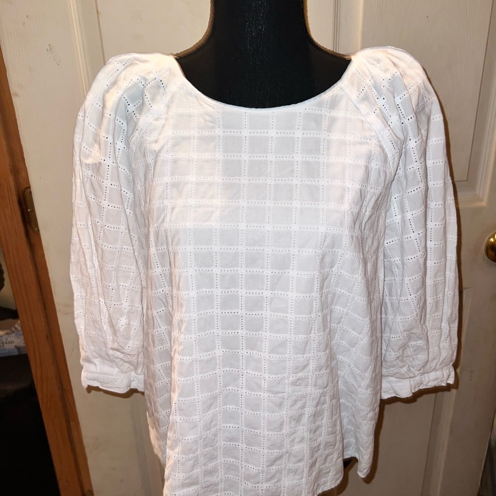 Nordstrom White Eyelet Blouse